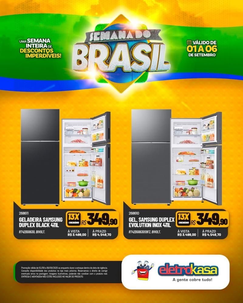 Semana do Brasil é nas lojas Eletrokasa em Rolim de Moura Semana do Brasil é nas lojas Eletrokasa em Rolim de Moura