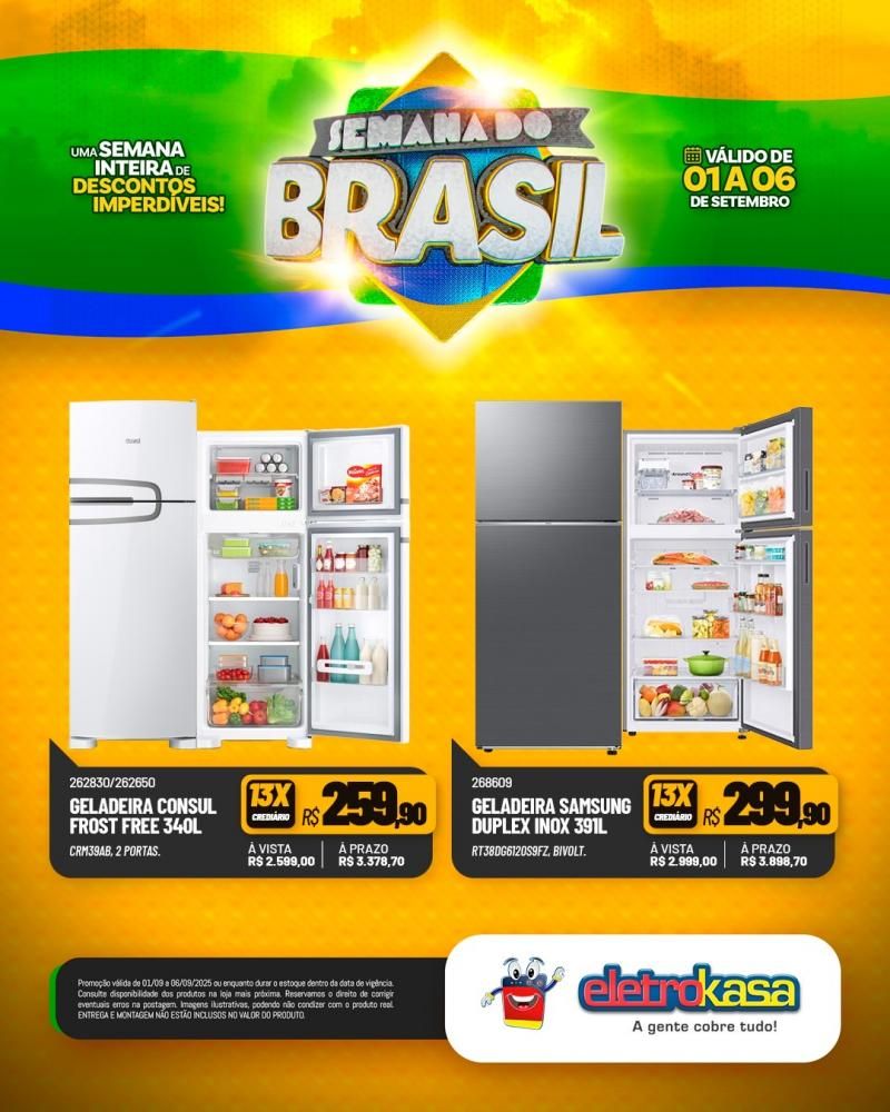Semana do Brasil é nas lojas Eletrokasa em Rolim de Moura Semana do Brasil é nas lojas Eletrokasa em Rolim de Moura