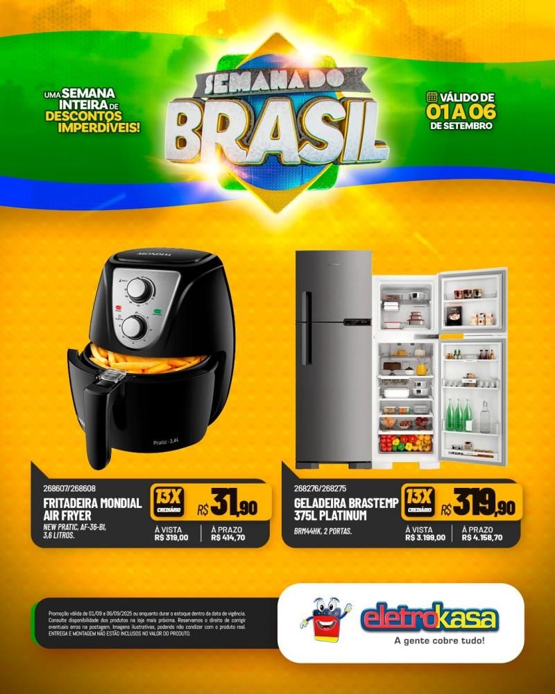 Semana do Brasil é nas lojas Eletrokasa em Rolim de Moura Semana do Brasil é nas lojas Eletrokasa em Rolim de Moura