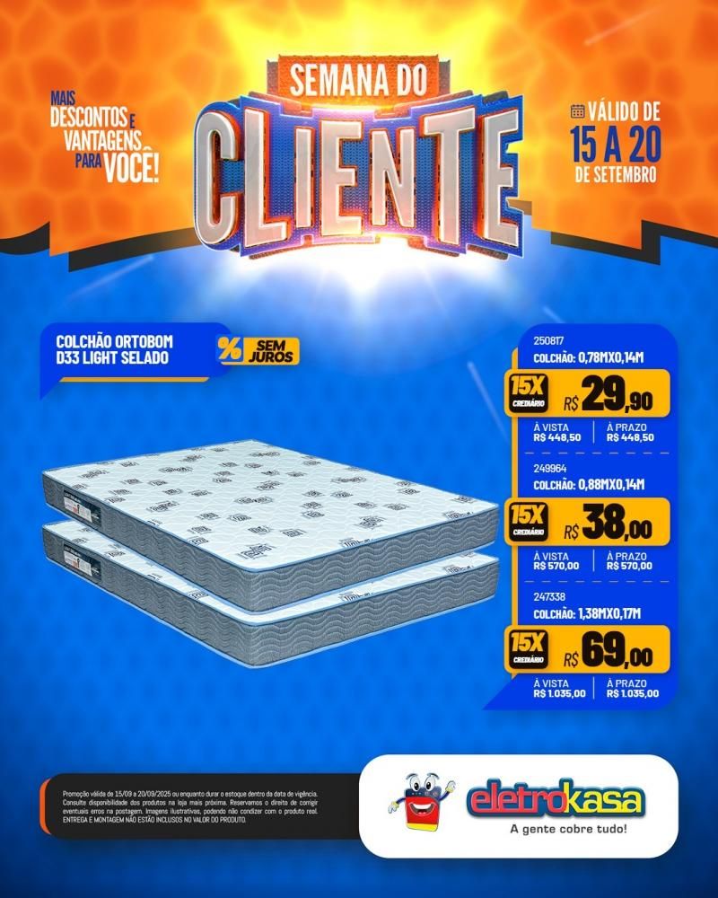 Semana do Cliente com grandes ofertas nas lojas eletroKasa, em Rolim de Moura Semana do Cliente com grandes ofertas nas lojas eletroKasa, em Rolim de Moura