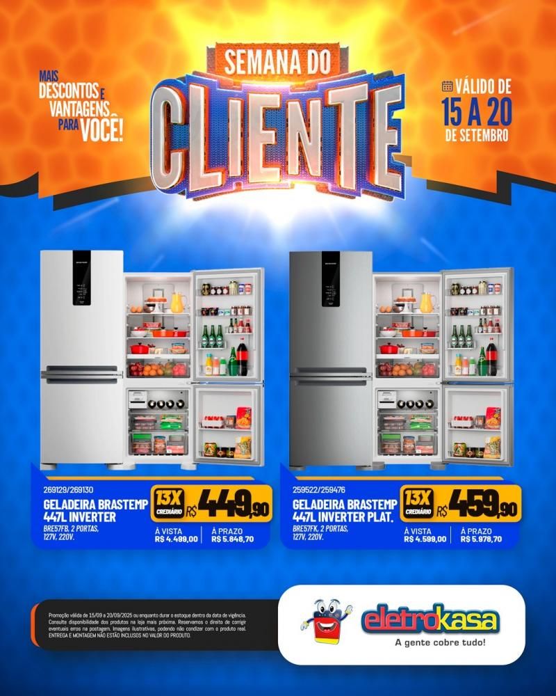 Semana do Cliente com grandes ofertas nas lojas eletroKasa, em Rolim de Moura Semana do Cliente com grandes ofertas nas lojas eletroKasa, em Rolim de Moura