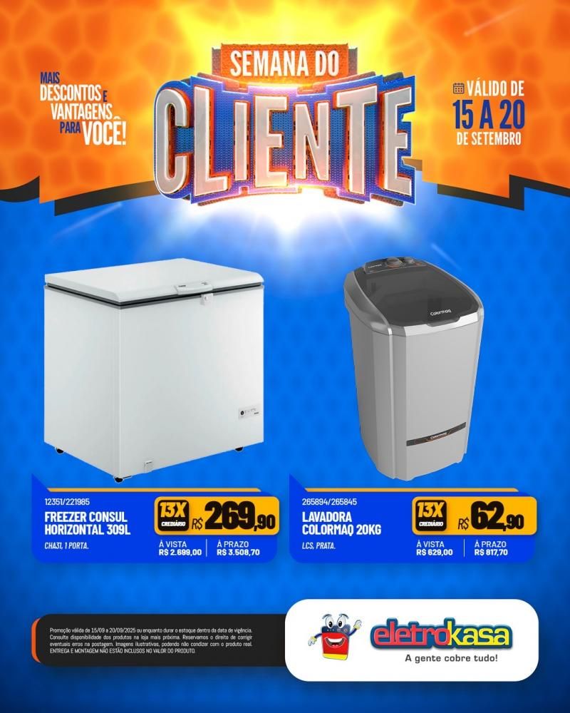 Semana do Cliente com grandes ofertas nas lojas eletroKasa, em Rolim de Moura Semana do Cliente com grandes ofertas nas lojas eletroKasa, em Rolim de Moura
