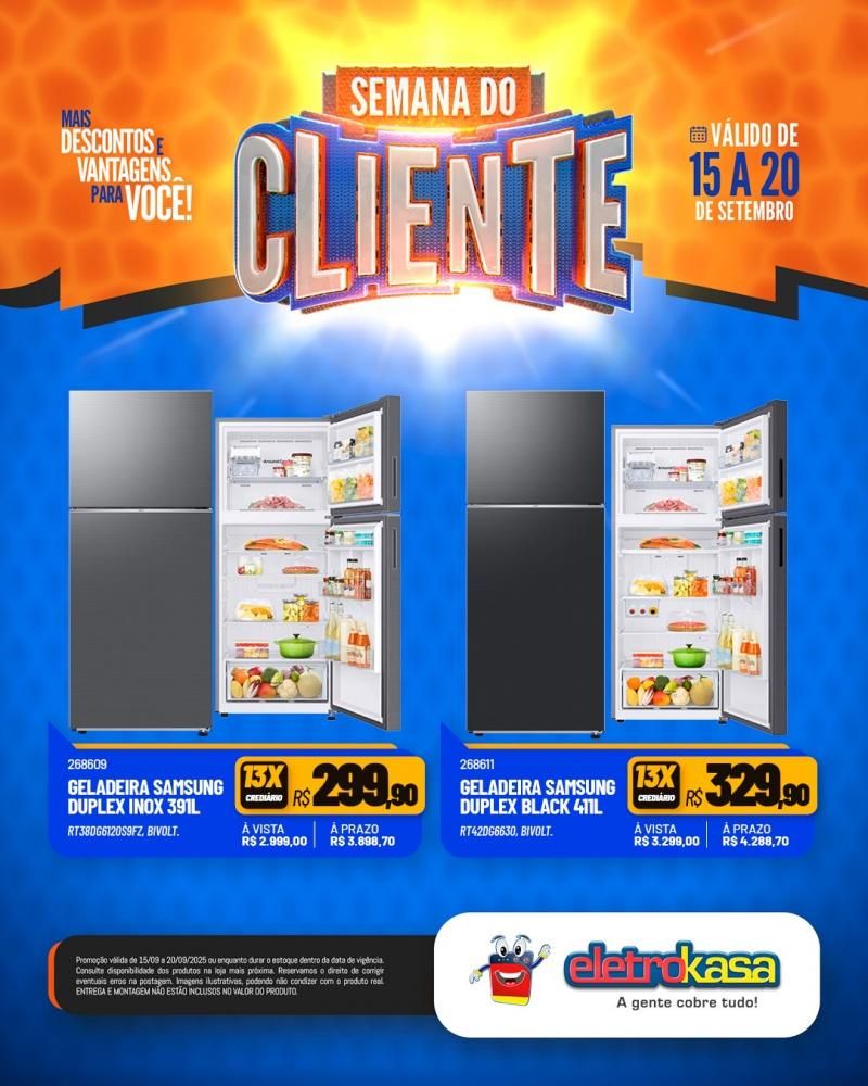 Semana do Cliente com grandes ofertas nas lojas eletroKasa, em Rolim de Moura Semana do Cliente com grandes ofertas nas lojas eletroKasa, em Rolim de Moura