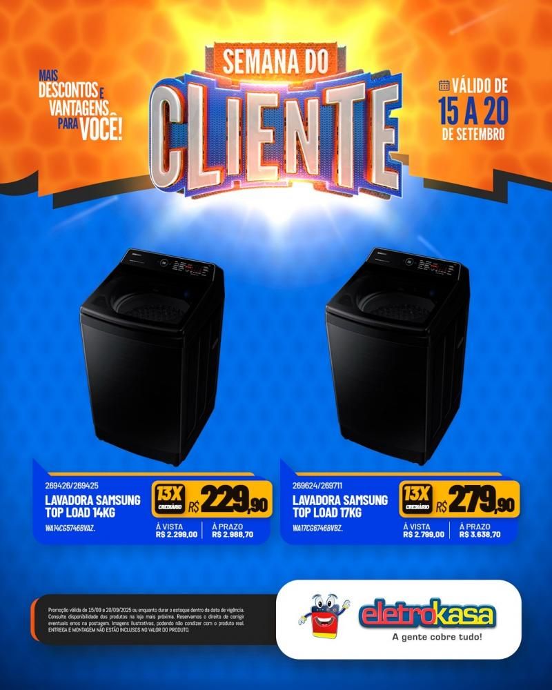 Semana do Cliente com grandes ofertas nas lojas eletroKasa, em Rolim de Moura Semana do Cliente com grandes ofertas nas lojas eletroKasa, em Rolim de Moura