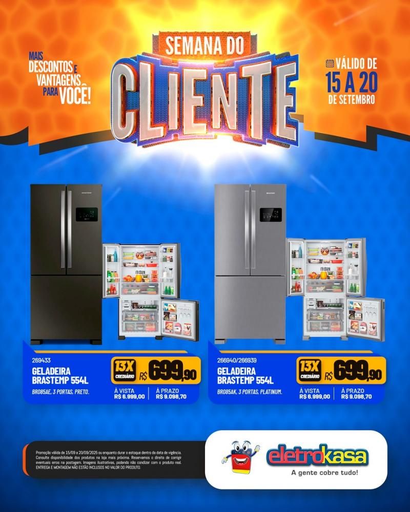 Semana do Cliente com grandes ofertas nas lojas eletroKasa, em Rolim de Moura Semana do Cliente com grandes ofertas nas lojas eletroKasa, em Rolim de Moura