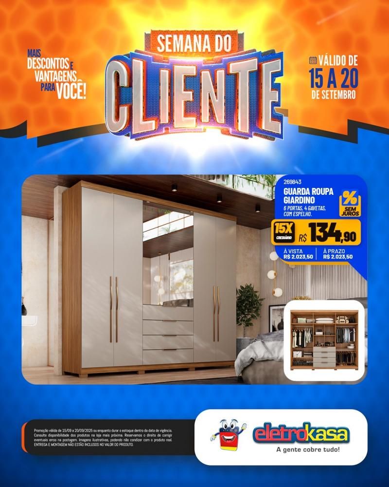 Semana do Cliente com grandes ofertas nas lojas eletroKasa, em Rolim de Moura Semana do Cliente com grandes ofertas nas lojas eletroKasa, em Rolim de Moura