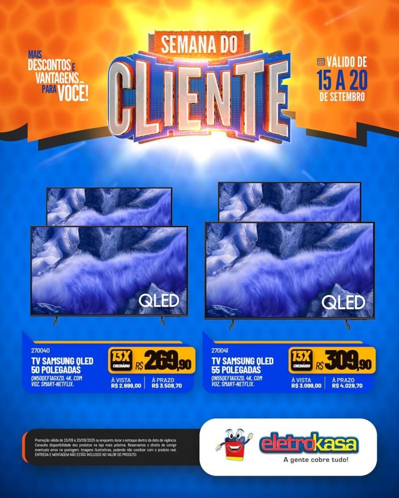 Semana do Cliente com grandes ofertas nas lojas eletroKasa, em Rolim de Moura Semana do Cliente com grandes ofertas nas lojas eletroKasa, em Rolim de Moura