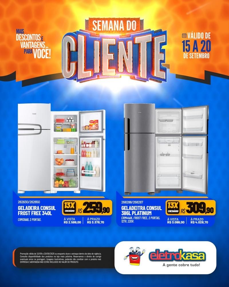 Semana do Cliente com grandes ofertas nas lojas eletroKasa, em Rolim de Moura Semana do Cliente com grandes ofertas nas lojas eletroKasa, em Rolim de Moura