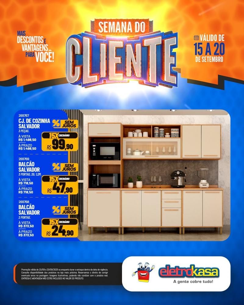 Semana do Cliente com grandes ofertas nas lojas eletroKasa, em Rolim de Moura Semana do Cliente com grandes ofertas nas lojas eletroKasa, em Rolim de Moura