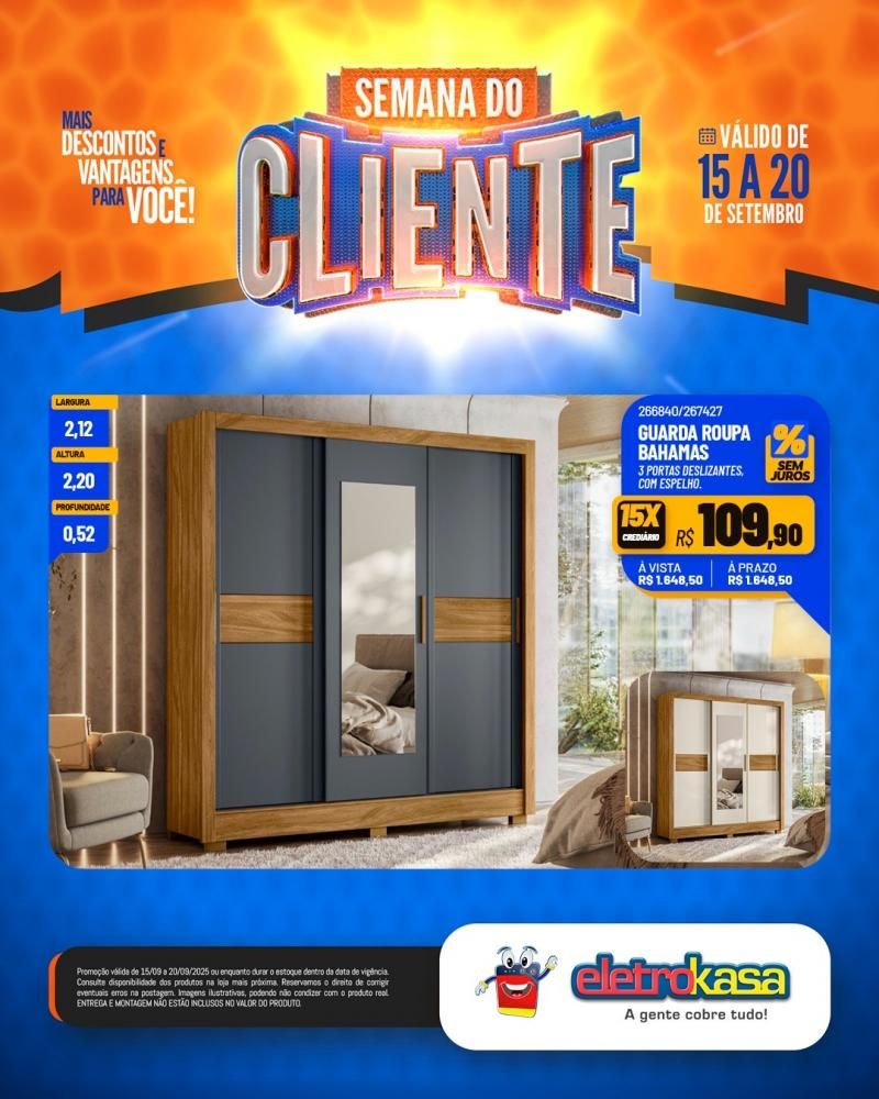Semana do Cliente com grandes ofertas nas lojas eletroKasa, em Rolim de Moura Semana do Cliente com grandes ofertas nas lojas eletroKasa, em Rolim de Moura