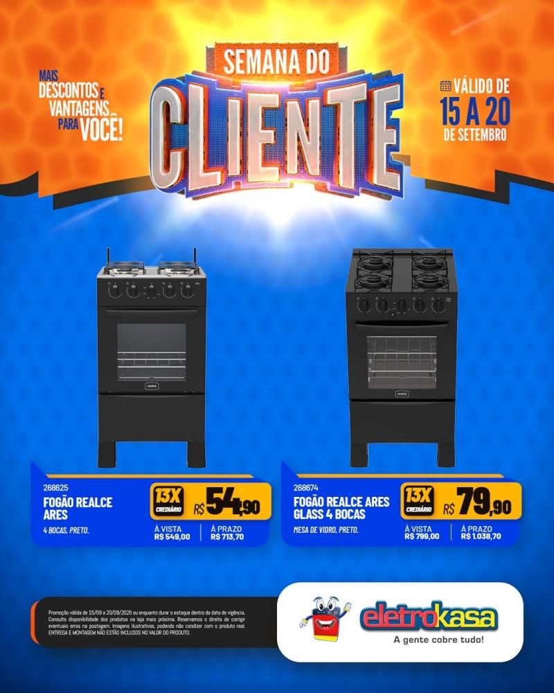 Semana do Cliente com grandes ofertas nas lojas eletroKasa, em Rolim de Moura Semana do Cliente com grandes ofertas nas lojas eletroKasa, em Rolim de Moura