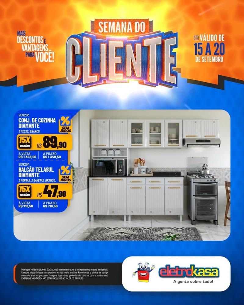 Semana do Cliente com grandes ofertas nas lojas eletroKasa, em Rolim de Moura Semana do Cliente com grandes ofertas nas lojas eletroKasa, em Rolim de Moura