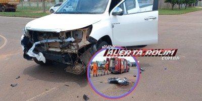 Casal foi socorrido após ter moto atingida por caminhonete no bairro Beira Rio, em Rolim de Moura Casal foi socorrido após ter moto atingida por caminhonete no bairro Beira Rio, em Rolim de Moura