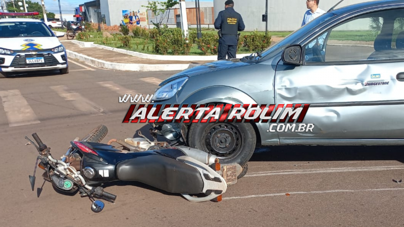 Acidente entre carro e motocicleta é registrado na manhã desta quarta-feira em Rolim de Moura Acidente entre carro e motocicleta é registrado na manhã desta quarta-feira em Rolim de Moura
