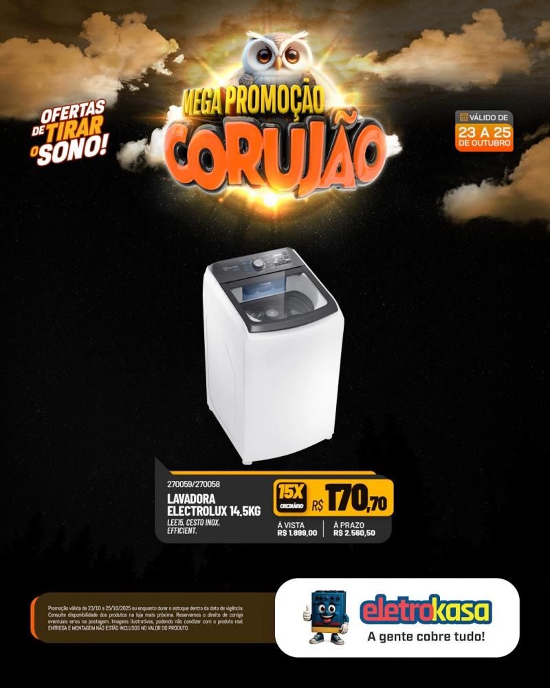 Chegou o Corujão nas lojas eletroKasa, em Rolim de Moura com ofertas de tirar o sono e fazer você economizar de verdade Chegou o Corujão nas lojas eletroKasa, em Rolim de Moura com ofertas de tirar o sono e fazer você economizar de verdade