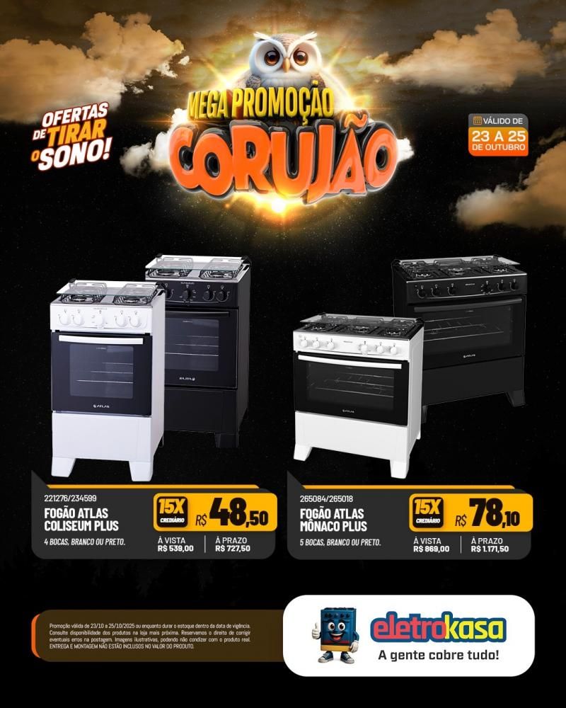 Chegou o Corujão nas lojas eletroKasa, em Rolim de Moura com ofertas de tirar o sono e fazer você economizar de verdade Chegou o Corujão nas lojas eletroKasa, em Rolim de Moura com ofertas de tirar o sono e fazer você economizar de verdade