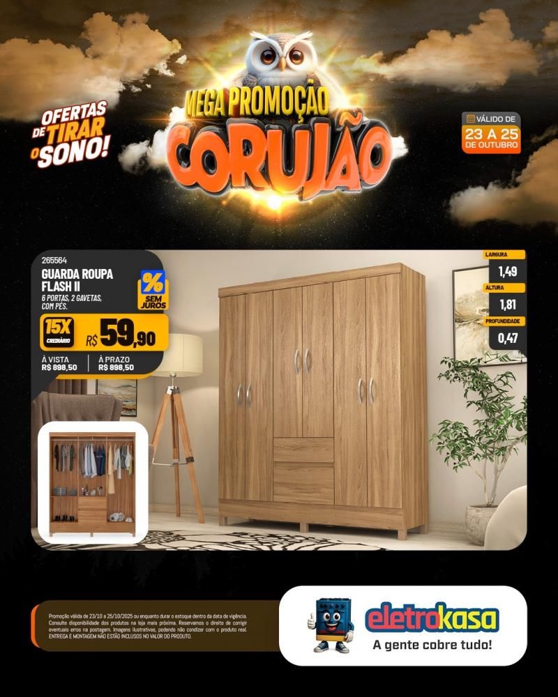 Chegou o Corujão nas lojas eletroKasa, em Rolim de Moura com ofertas de tirar o sono e fazer você economizar de verdade Chegou o Corujão nas lojas eletroKasa, em Rolim de Moura com ofertas de tirar o sono e fazer você economizar de verdade