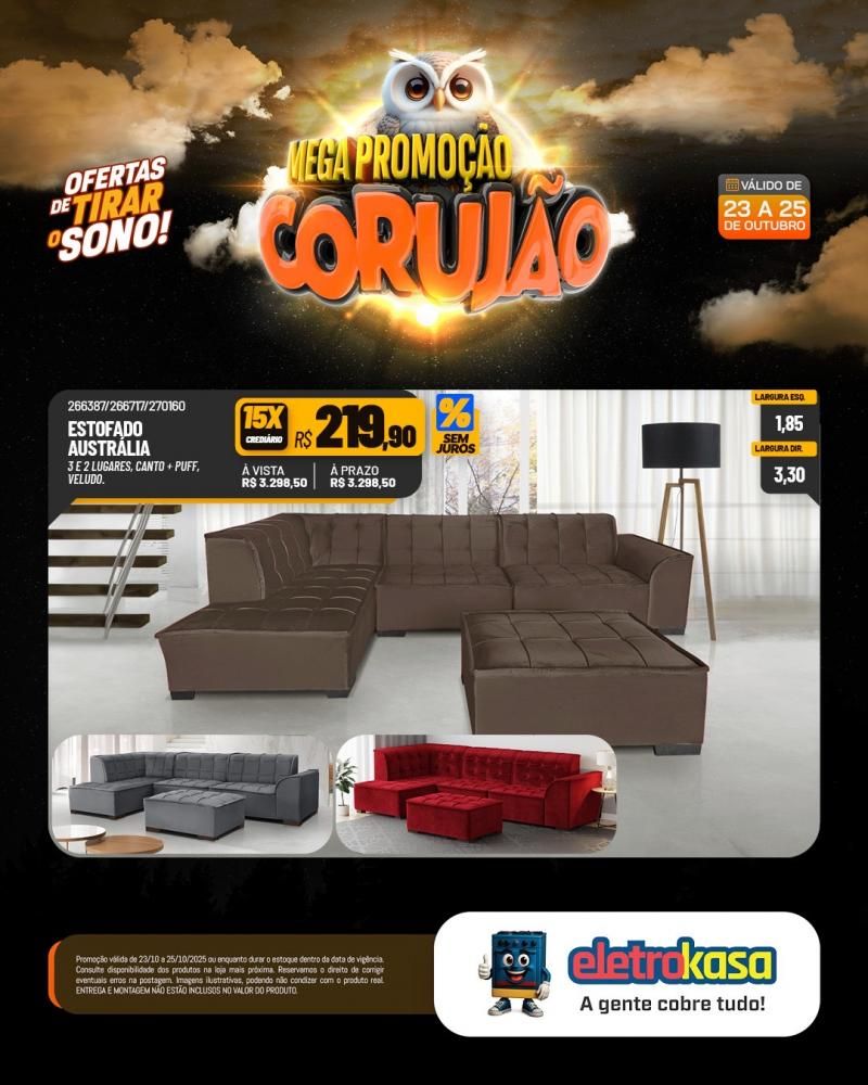 Chegou o Corujão nas lojas eletroKasa, em Rolim de Moura com ofertas de tirar o sono e fazer você economizar de verdade Chegou o Corujão nas lojas eletroKasa, em Rolim de Moura com ofertas de tirar o sono e fazer você economizar de verdade