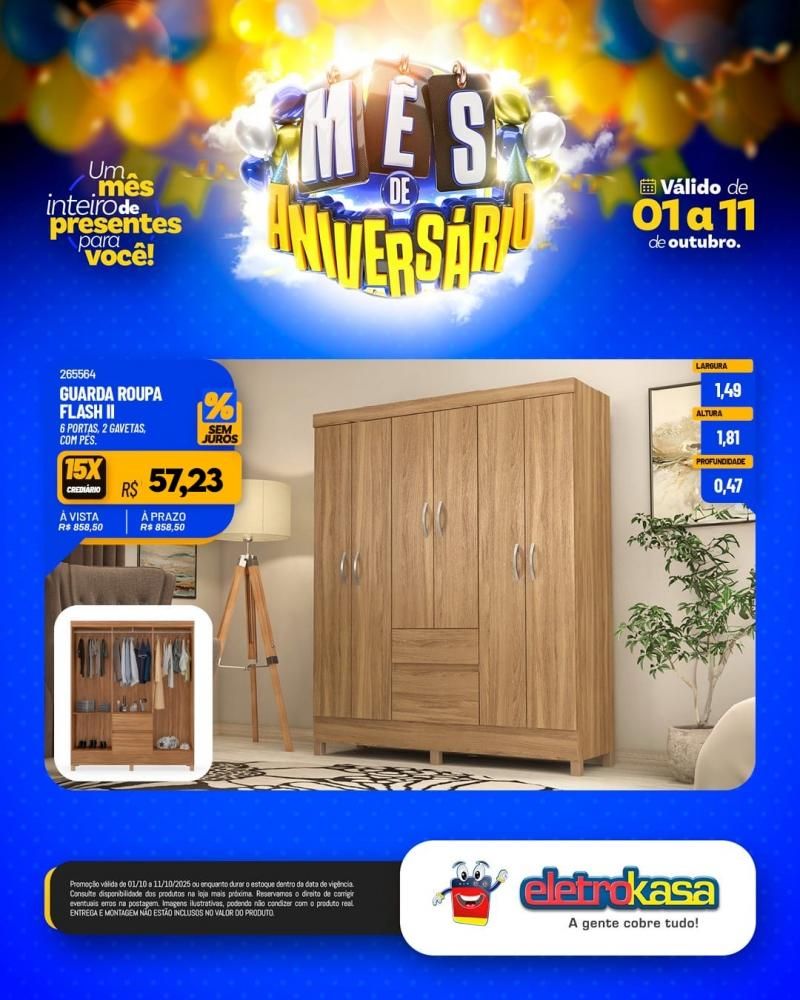 Mês de aniversário com super ofertas nas Lojas eletroKasa, em Rolim de Moura Mês de aniversário com super ofertas nas Lojas eletroKasa, em Rolim de Moura