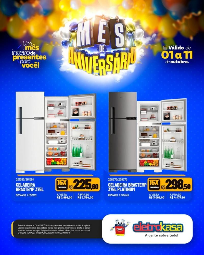 Mês de aniversário com super ofertas nas Lojas eletroKasa, em Rolim de Moura Mês de aniversário com super ofertas nas Lojas eletroKasa, em Rolim de Moura