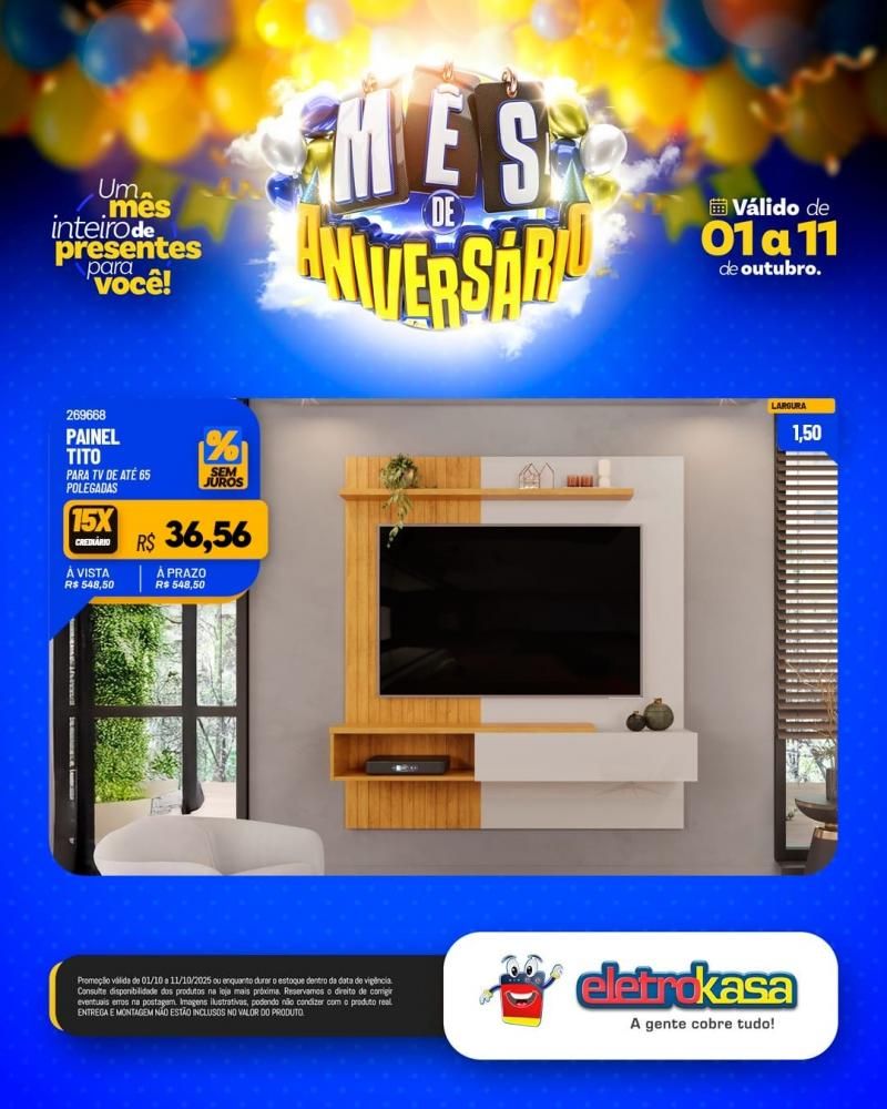 Mês de aniversário com super ofertas nas Lojas eletroKasa, em Rolim de Moura Mês de aniversário com super ofertas nas Lojas eletroKasa, em Rolim de Moura