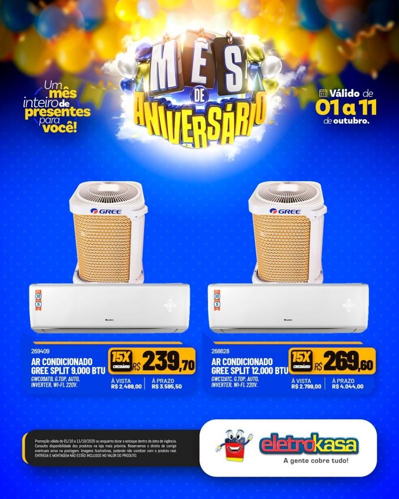 Mês de aniversário com super ofertas nas Lojas eletroKasa, em Rolim de Moura Mês de aniversário com super ofertas nas Lojas eletroKasa, em Rolim de Moura
