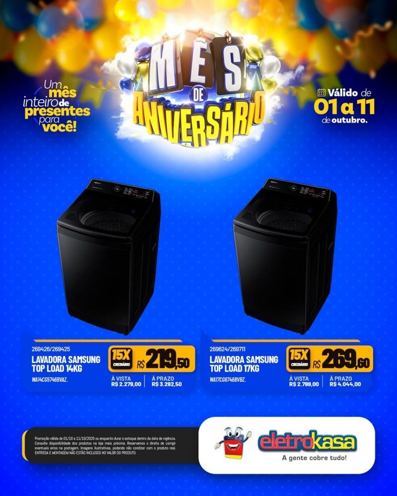 Mês de aniversário com super ofertas nas Lojas eletroKasa, em Rolim de Moura Mês de aniversário com super ofertas nas Lojas eletroKasa, em Rolim de Moura