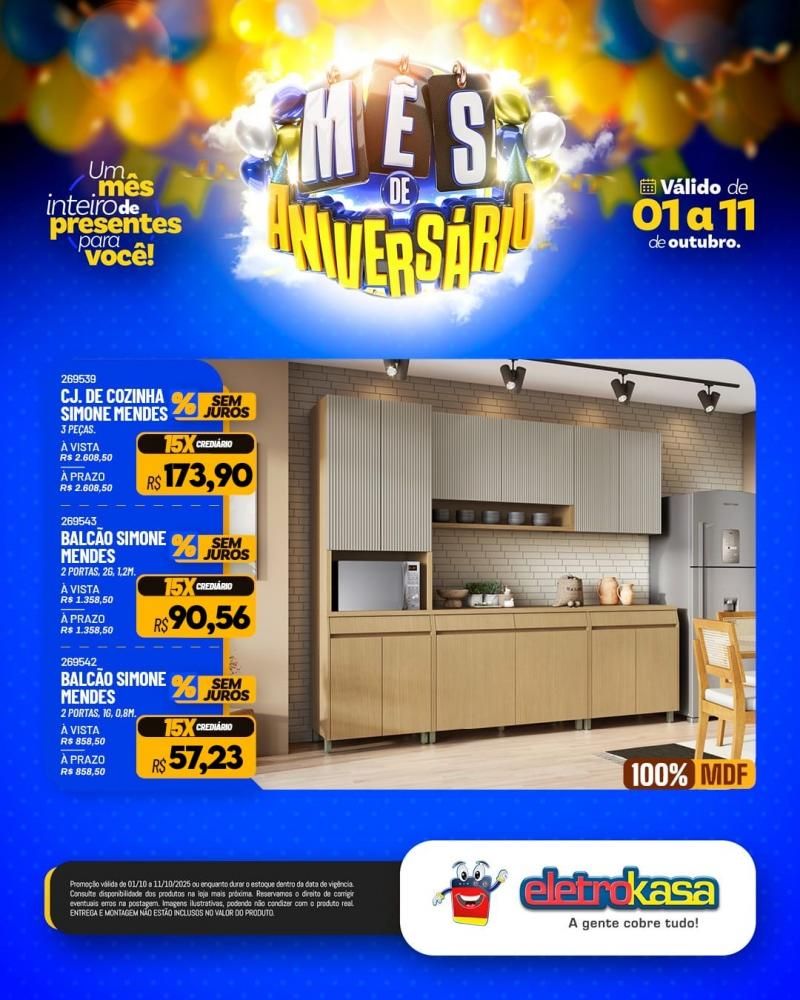 Mês de aniversário com super ofertas nas Lojas eletroKasa, em Rolim de Moura Mês de aniversário com super ofertas nas Lojas eletroKasa, em Rolim de Moura
