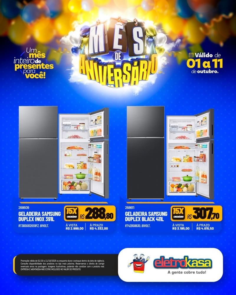 Mês de aniversário com super ofertas nas Lojas eletroKasa, em Rolim de Moura Mês de aniversário com super ofertas nas Lojas eletroKasa, em Rolim de Moura