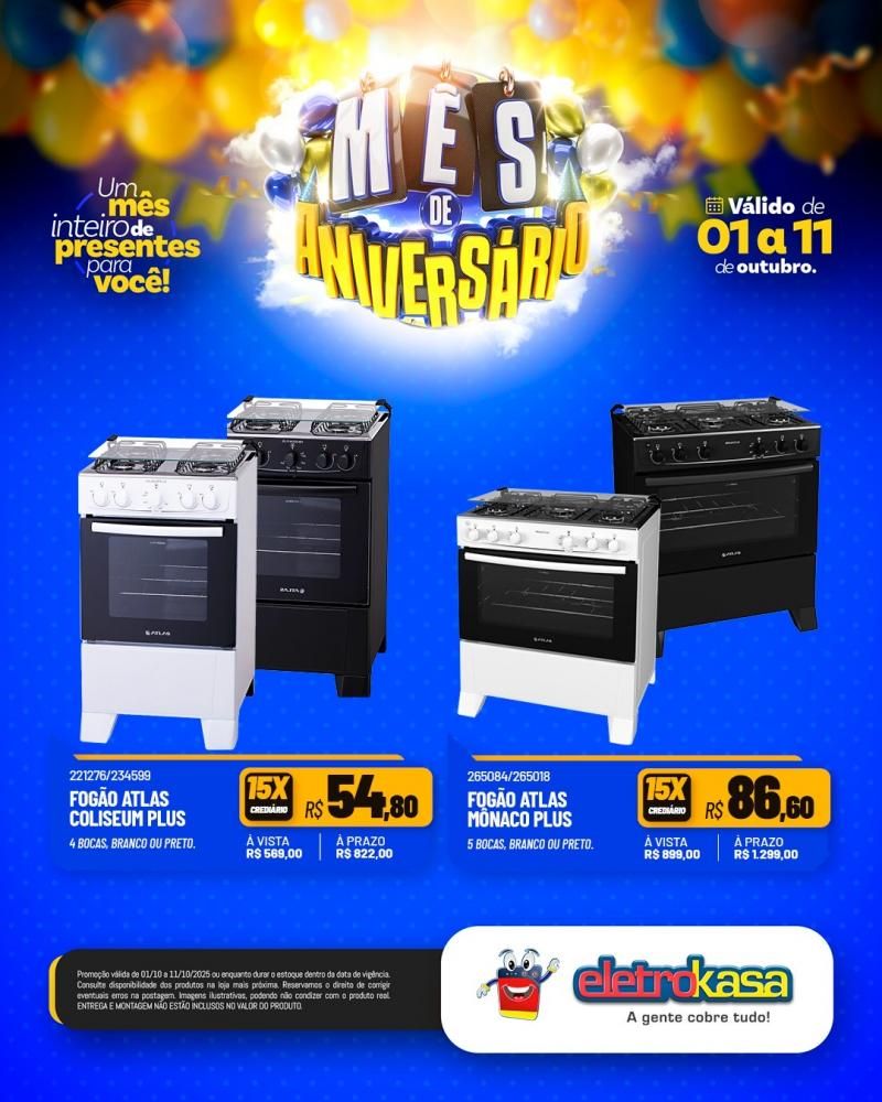 Mês de aniversário com super ofertas nas Lojas eletroKasa, em Rolim de Moura Mês de aniversário com super ofertas nas Lojas eletroKasa, em Rolim de Moura
