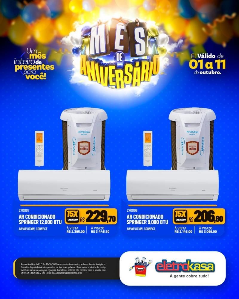 Mês de aniversário com super ofertas nas Lojas eletroKasa, em Rolim de Moura Mês de aniversário com super ofertas nas Lojas eletroKasa, em Rolim de Moura
