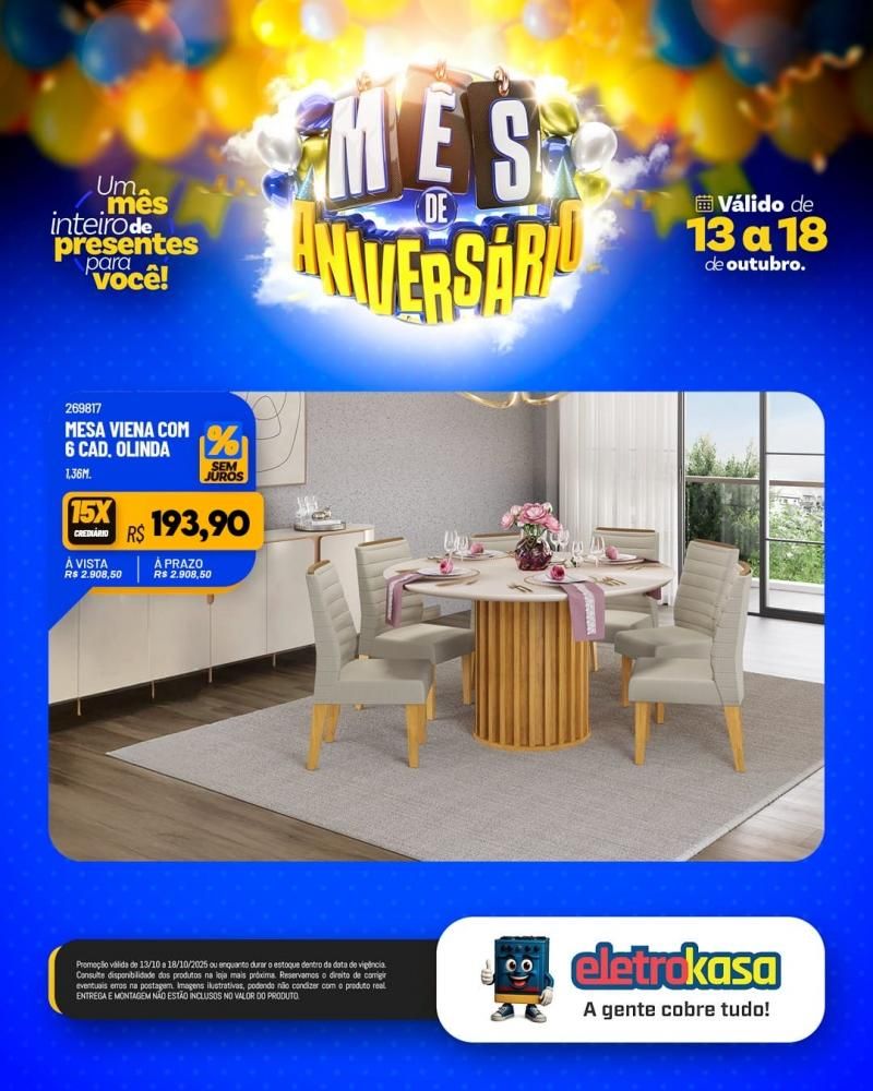 MÊS DE ANIVERSÁRIO com ofertas imperdíveis nas lojas ELETROKASA em Rolim de Moura MÊS DE ANIVERSÁRIO com ofertas imperdíveis nas lojas ELETROKASA em Rolim de Moura