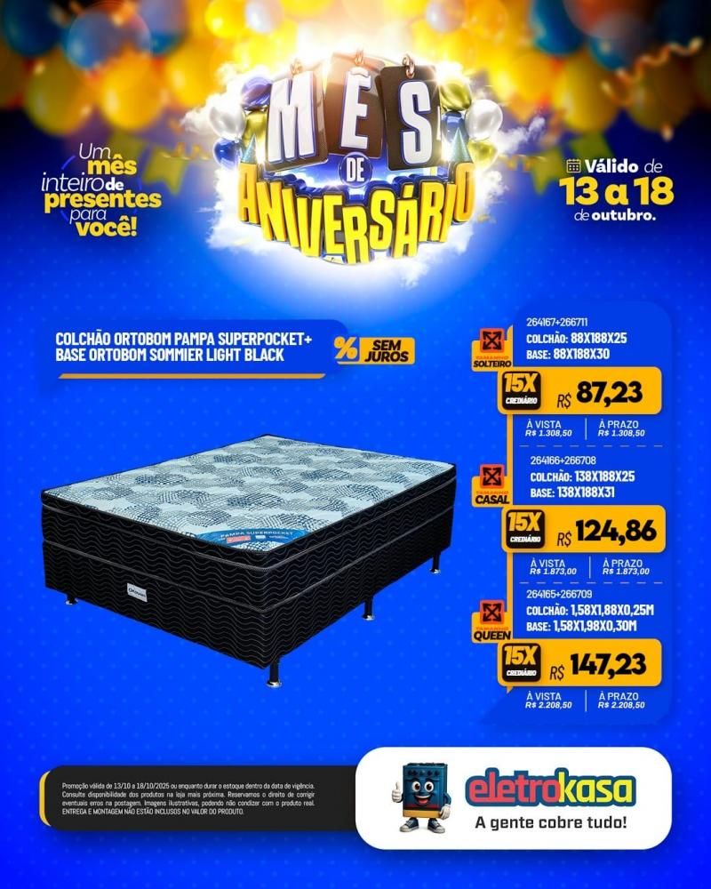 MÊS DE ANIVERSÁRIO com ofertas imperdíveis nas lojas ELETROKASA em Rolim de Moura MÊS DE ANIVERSÁRIO com ofertas imperdíveis nas lojas ELETROKASA em Rolim de Moura