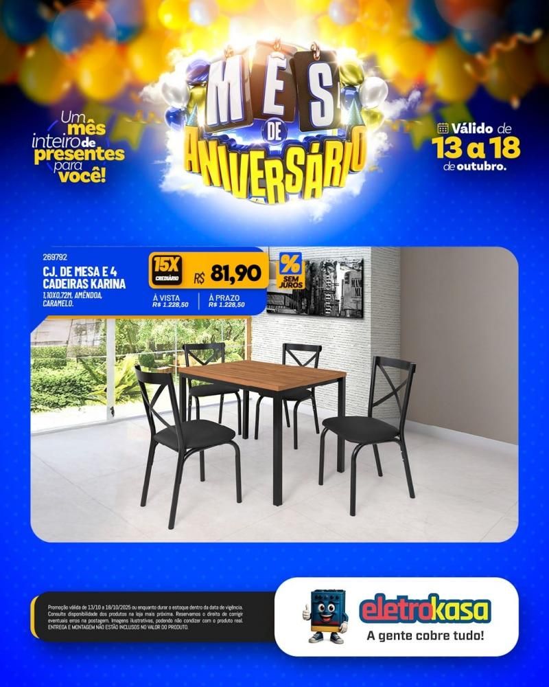 MÊS DE ANIVERSÁRIO com ofertas imperdíveis nas lojas ELETROKASA em Rolim de Moura MÊS DE ANIVERSÁRIO com ofertas imperdíveis nas lojas ELETROKASA em Rolim de Moura