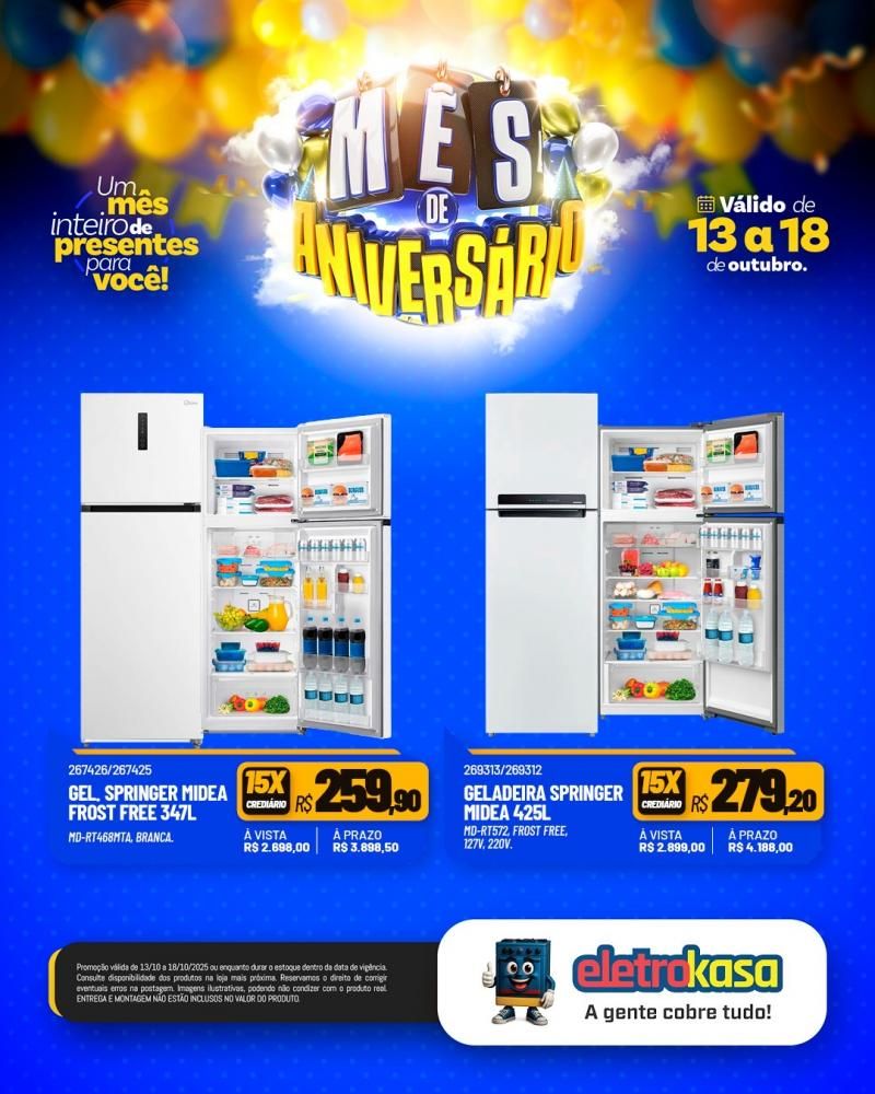 MÊS DE ANIVERSÁRIO com ofertas imperdíveis nas lojas ELETROKASA em Rolim de Moura MÊS DE ANIVERSÁRIO com ofertas imperdíveis nas lojas ELETROKASA em Rolim de Moura