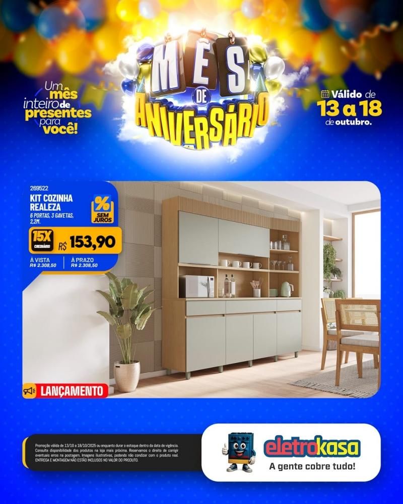 MÊS DE ANIVERSÁRIO com ofertas imperdíveis nas lojas ELETROKASA em Rolim de Moura MÊS DE ANIVERSÁRIO com ofertas imperdíveis nas lojas ELETROKASA em Rolim de Moura