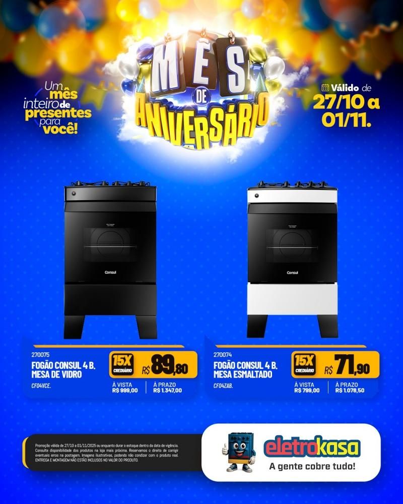 Mês de aniversário da eletroKasa, com ofertas imperdíveis Mês de aniversário da eletroKasa, com ofertas imperdíveis
