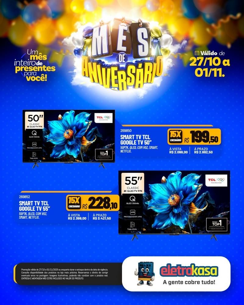Mês de aniversário da eletroKasa, com ofertas imperdíveis Mês de aniversário da eletroKasa, com ofertas imperdíveis