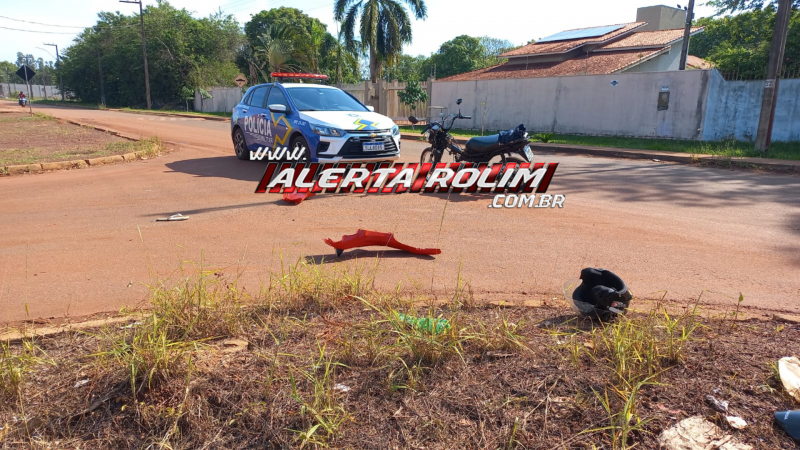 Motociclista fica ferido em colisão com caminhão no bairro Cidade Alta, em Rolim de Moura Motociclista fica ferido em colisão com caminhão no bairro Cidade Alta, em Rolim de Moura