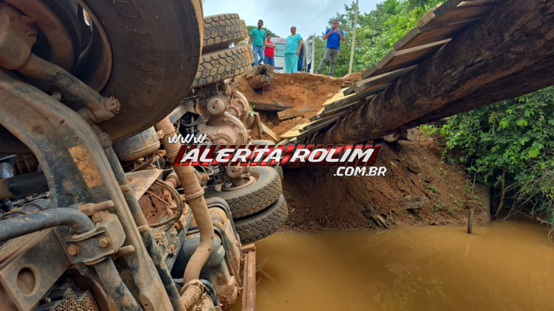 Ponte cede e caminhão caiu em rio na zona rural de Nova Brasilândia Ponte cede e caminhão caiu em rio na zona rural de Nova Brasilândia