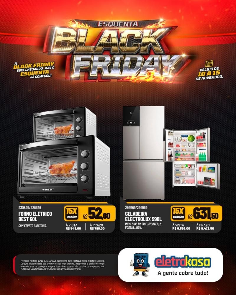 Aproveite as grandes ofertas no esquenta Black Friday nas lojas eletroKasa, em Rolim de Moura Aproveite as grandes ofertas no esquenta Black Friday nas lojas eletroKasa, em Rolim de Moura