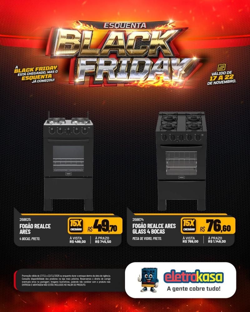 Aproveite as grandes ofertas no esquenta Black Friday nas lojas eletroKasa, em Rolim de Moura Aproveite as grandes ofertas no esquenta Black Friday nas lojas eletroKasa, em Rolim de Moura