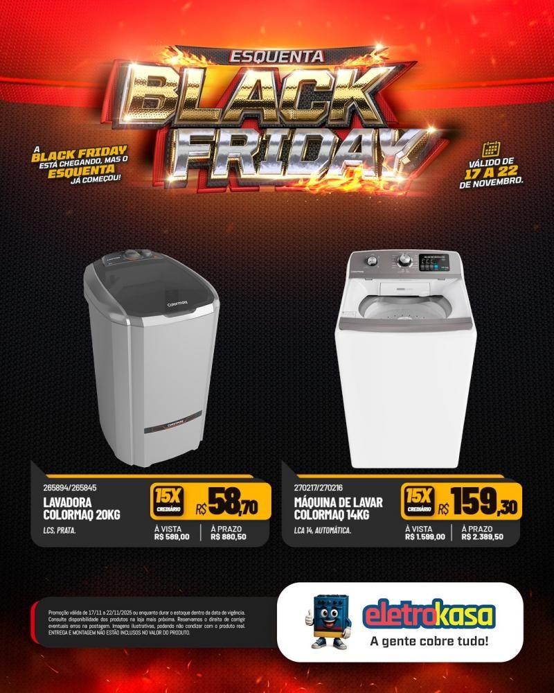 Aproveite as grandes ofertas no esquenta Black Friday nas lojas eletroKasa, em Rolim de Moura Aproveite as grandes ofertas no esquenta Black Friday nas lojas eletroKasa, em Rolim de Moura