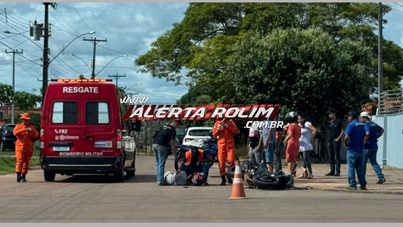 Motociclista é socorrido em estado grave após colisão com carro em Rolim de Moura Motociclista é socorrido em estado grave após colisão com carro em Rolim de Moura