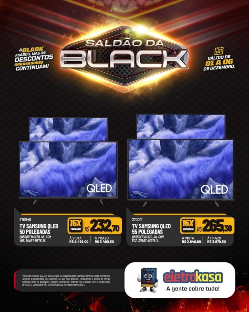 A Black acabou, mas o saldão continua com descontos arrasadores nas lojas eletroKasa, em Rolim de Moura A Black acabou, mas o saldão continua com descontos arrasadores nas lojas eletroKasa, em Rolim de Moura