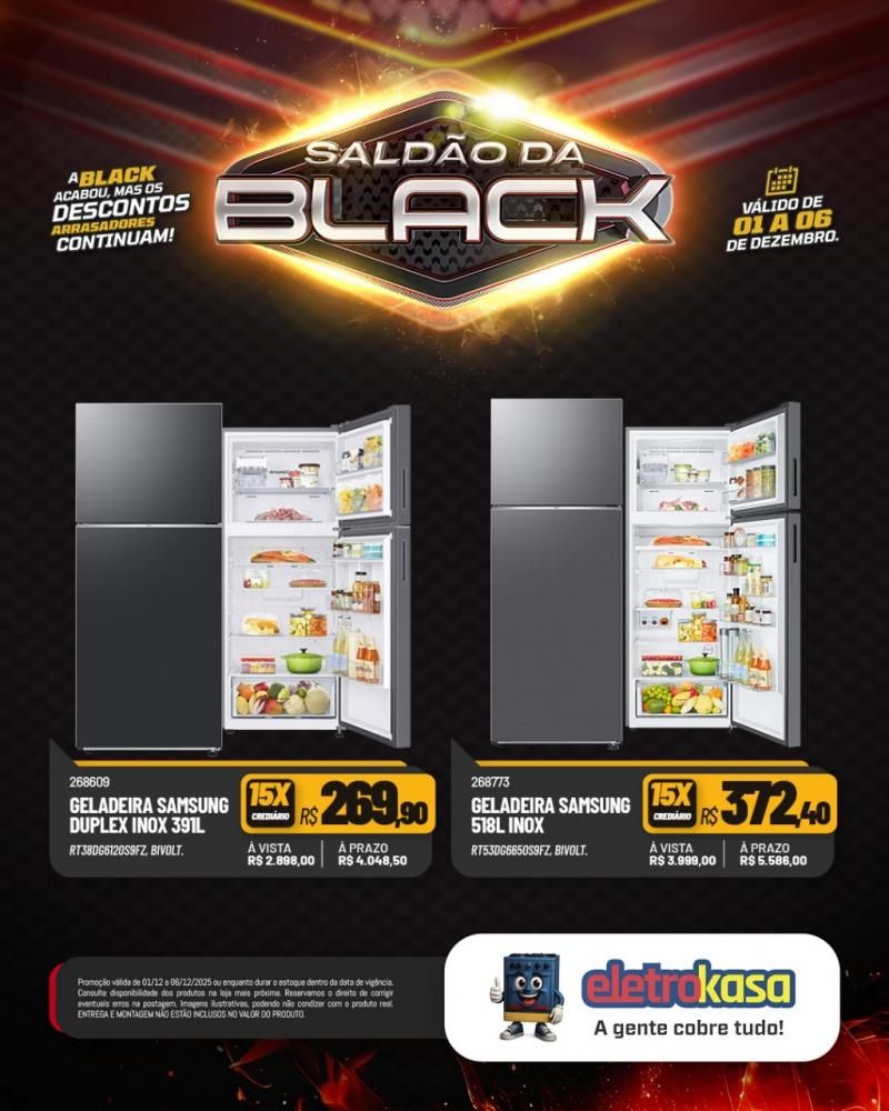 A Black acabou, mas o saldão continua com descontos arrasadores nas lojas eletroKasa, em Rolim de Moura A Black acabou, mas o saldão continua com descontos arrasadores nas lojas eletroKasa, em Rolim de Moura