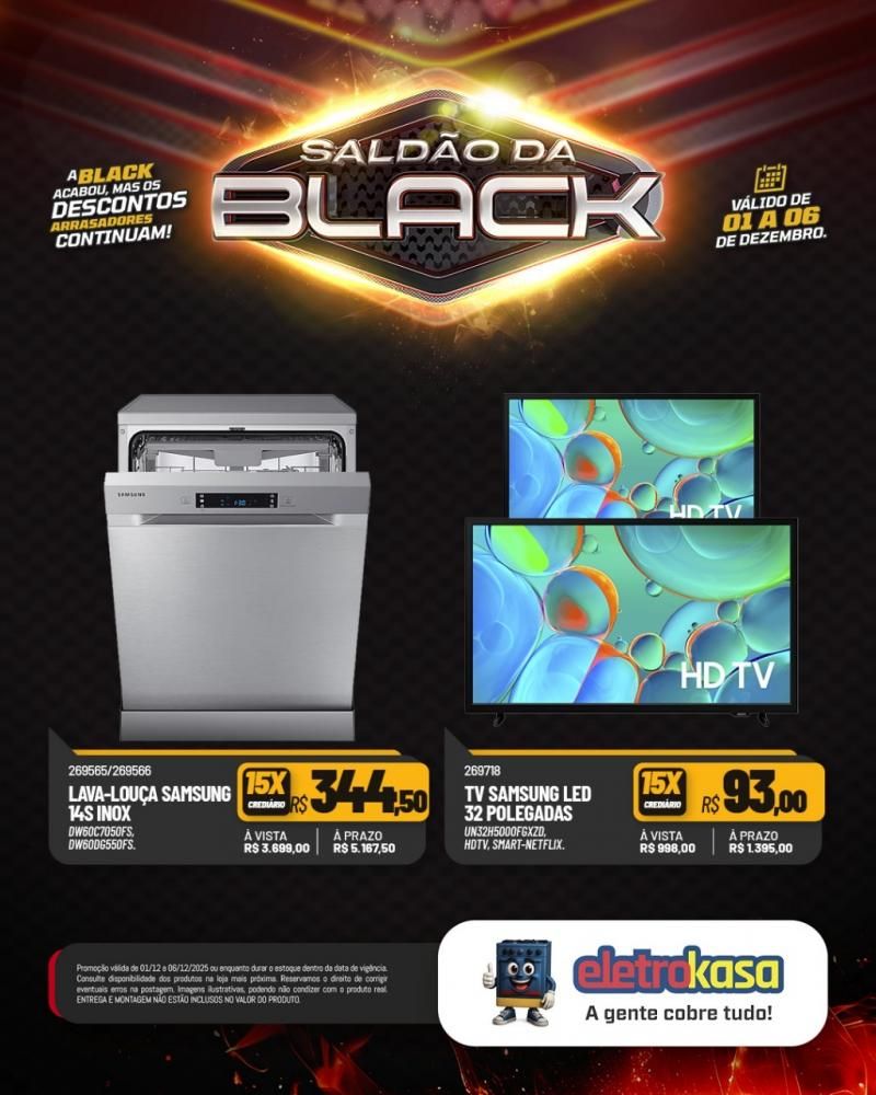 A Black acabou, mas o saldão continua com descontos arrasadores nas lojas eletroKasa, em Rolim de Moura A Black acabou, mas o saldão continua com descontos arrasadores nas lojas eletroKasa, em Rolim de Moura