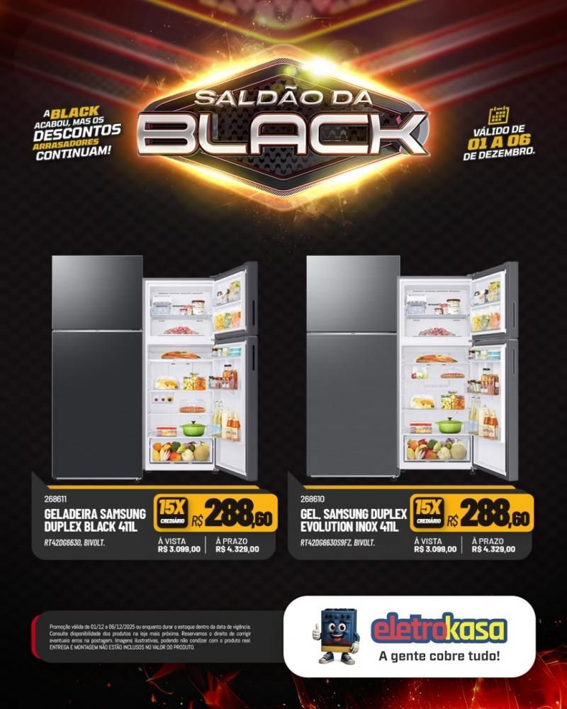 A Black acabou, mas o saldão continua com descontos arrasadores nas lojas eletroKasa, em Rolim de Moura A Black acabou, mas o saldão continua com descontos arrasadores nas lojas eletroKasa, em Rolim de Moura