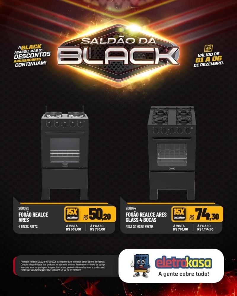 A Black acabou, mas o saldão continua com descontos arrasadores nas lojas eletroKasa, em Rolim de Moura A Black acabou, mas o saldão continua com descontos arrasadores nas lojas eletroKasa, em Rolim de Moura