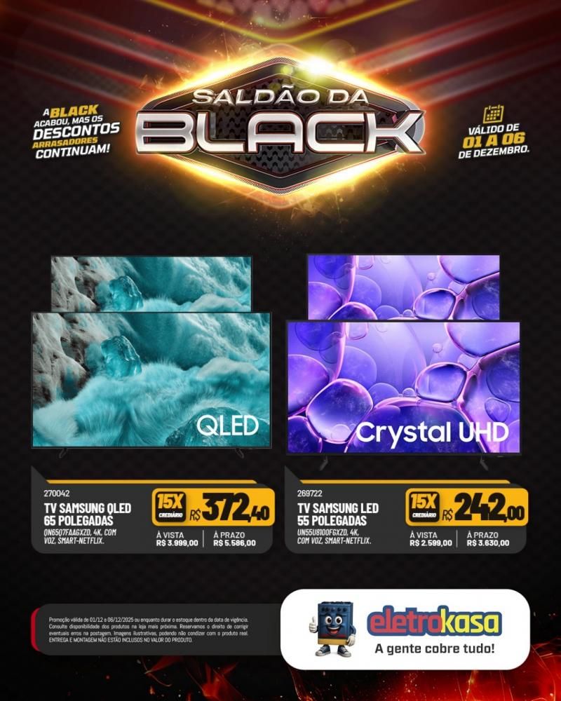 A Black acabou, mas o saldão continua com descontos arrasadores nas lojas eletroKasa, em Rolim de Moura A Black acabou, mas o saldão continua com descontos arrasadores nas lojas eletroKasa, em Rolim de Moura
